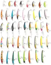 43 PCS Fishing Lure Kit, Wear Resistant Metal Plastic Fishing Bait Fish Hook, Lightweight Multifunction Fishing Tackle Lure Hook for Freshwater Saltwater