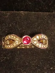 Paparazzi Red Ring White Rhinestones Silver Metal