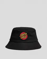 [Santa Cruz] Santa Cruz Men's Classic Dot Patch Bucket Hat in Black Size Large/XL L/XL Black
