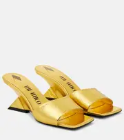 [The Attico] The Attico Cheope laminated leather mules AU 6 gold