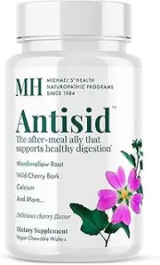 Michael's Naturopathic Programs Antisid - 60 Chewable Vegan Wafers - The After Meal Ally, Contains Calcium, Marshmallow Root & Slippery Elm - Gluten Free, Kosher - 60 Servings