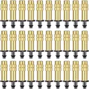 30PCS 1/4" Adjustable Copper Atomizing Nozzle Kalolary Drip Irrigation Sprayer 4/7mm Atomizing Micro Sprinkler Garden Cooling Irrigation Equipment for Lawn Vegetables Greenhouse