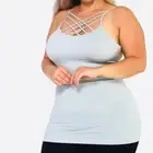 Bodycon Light Gray Triple Criss Cross Camisole Undershirt Top Shirt Plus Size