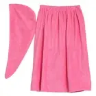 Women Soft Spa Bath Body Wrap Set Towel Bathrobe With Fast Dry Hair Drying C FTD