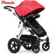 Pouch 2-in-1 Baby Pram Stroller Bassinet Red Black