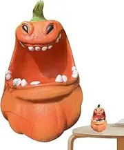 Pumpkin Storage Container - Scary Pumpkin Serving Bowl Resin - Trick Or Treat Candy Boxes Halloween Pumpkin Statue Containers Decor for Party Supplies