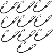 10pcs Luggage Lashing Rope Bungee Cords with Hooks Binding Strap for Scooter Motorcycle Tie Down Straps Scooters Binding Straps Adjustable Bungee Cords Cargo Rope Black Emulsion