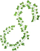 Ivy Leaves,7.2ft Fake Vines - Aesthetic Wear Resistance Easy to Mount Vivid Artificial Ivy Garland for Wedding Party Garden Kitchen Outdoor Greenery Wall
