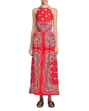 Sandro Bandana Print Maxi Dress