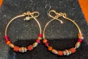 ALEX & ANI Red Orange hoop earrings nwt