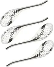 GRADENEVE 4pcs Set Caviar Spoon Slotted Spoon Stainless Steel Fine Mesh Strainer Cooking