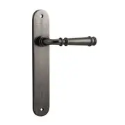 Iver Verona Door Lever Handle on Oval Backplate Distressed Nickel