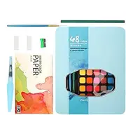 Watercolor Painting Set For Teens,48 Colors Watercolor Paints Set - Travel Design Palette, Crafts Painting Supplies, Portable Art Kit For Artists, Amateur Hobbyists