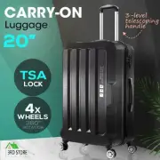 20" Carry On Luggage Hard side Lightweight Travel Cabin Suitcase TSA Lock Black