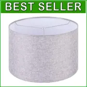 Elegant 16" Grey Linen Lampshade - Assembly Required for Table & Bedside Lamps
