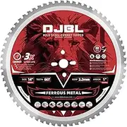 DJBL 355mm Steel Cutting Saw Blade - 66 Tooth Ferrous Metal Cermet Blade, 2.2MM Arbor, Dry Cut, Cold Cut