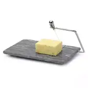 RSVP Cheese Slicer Board Natural Grey Marble 8”x5” Stainless Steel Wire Cutter