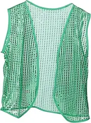 Veemoon Patrick's Day Cosplay Vest Sequin Waistcoat for Irish Festival Prop for Parties Photos Stylish Adult Outfit for Celebrations