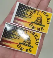 Mini Dont Tread On Me Gadsden USA Flag Vinyl Decal Sticker 2.5 x 1.5 (3 pack)