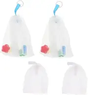 Baluue 4pcs Face Cleansing Foaming Soap Bags Soap Saver Bag Mesh for Handmade Soap Face Cleanser