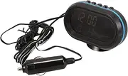 Alipis Car Voltmeter Clock with Digital Display Thermometer for Indoor Outdoor Temperature Essential Vehicle Dashboard Clock Accurate Voltage Readings Dual Color Backlight