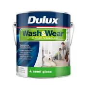 Dulux Interior Paint Wash&Wear Semi Gloss Vivid White - 4L