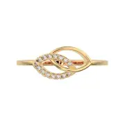 0.0725 Ctw Round Cut Simulated Diamond Dainty Cluster 18K Gold Everyday Ring
