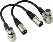 WJSTN 048 Right-Angle Female to Straight Male XLR Plug Cable - 1FT XLR Camera Adapter