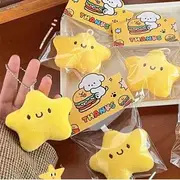 Star Chenille Squishy Bag Charm Keychain Yellow - One Size