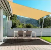 Rectangle Sun Shade Sails Outdoor 10 x 13 ft UV Block Shade Sun Protection Sand