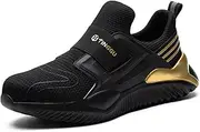 [WCXTY] Steel Toe Sneakers for Men Work,Fashion Lightweight Safety Toe Shoes for Men,Comfortable Breathable Steel Toe Boots for Men,Slip Resistant (Color : Black, Size : 7.5)