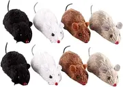 Hohopeti 8pcs Plush Clockwork Rat for Cats Adorable Wind Up Mice Model for Engaging Play and Random Color Durable Battery Fun for Pets Random Color