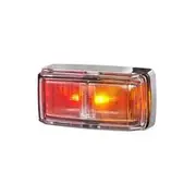Narva Truck & Trailer LED Red/Amber Side Marker Lamp with Chrome Base and 0.5m Cable - 98002C