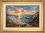 Thomas Kinkade Studios Beachside Gathering 12 x 18 LE Canvas G/P Framed