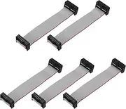 uxcell 5 Pcs IDC Flat Ribbon Cable, 2.54mm Pitch 20mm Width 10cm Long 16 Pin FC to FC Flat Ribbon Connector Jumper Wire for PC, LED Displays