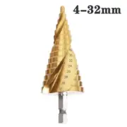HSS Titanium Coated Step Drill Bit Metal Drilling Wood Hole Cutter Cone Drill