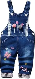 [Generic] Girl's Toddler Baby Denim Suspender Pants Outfits Jean Comfortable Pants Elasticity Leisure Style Toddler Trousers