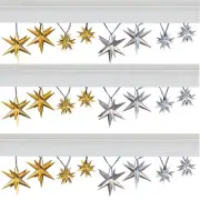 Collections Etc Solar Powered Color-Changing Metallic Stars String Lights