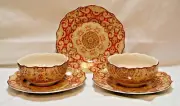 222 Fifth Lyria Saffron Three Salad Accent Plates & Two Soup Cereal Bowls New