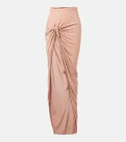 [Rick Owens] Rick Owens Asymmetric gathered jersey maxi skirt AU 16 pink