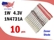 1N4731A (10 pcs) 1W 4.3V ZENER DIODE - Free & Fast shipping