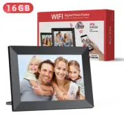 Black 16GB Storage 10-Inch WiFi Digital Photo Frame | HD Display + Remote Photo/