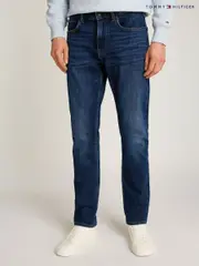 Tommy Hilfiger Blue Denton Whiskered Straight Leg Jeans (H57927) | $208