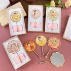 Steric Chinese-style Handheld Mirror Textured Cartoon Makeup Mirror Make Up