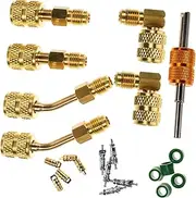 ETHZZLE R410 Compliant Connector Set Brass Refrigerant Adapter Easy Installation Wrench