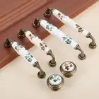 Flower Door Knob Ceramic Drawer Cupboard Door Cabinet Pull Handle Vintage Rural