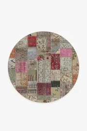 185' Round | Machine Washable Runner Rug | Kid & Pet Friendly | Indoor Rug | Patchwork Boho Rug | Ruggable