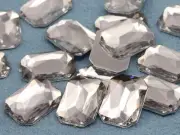 18x13mm Crystal Clear H102 Flat Back Octagon Acrylic Gemstones - 30 PCS