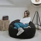 Corduroy Bean Bag Cover without Bean Black Beanbag Chair Cover Lounge Chair Sofa