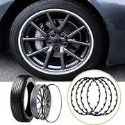 Nylon Wheel Edge Ring, 16-20 Inches Rim Protectors,Anti-Collision Anti-Scratch Car Refit Trims Kit,Universal Tire Rim Guard, 4 PCS Alloy Wheel Protectorsf,17inch,Black